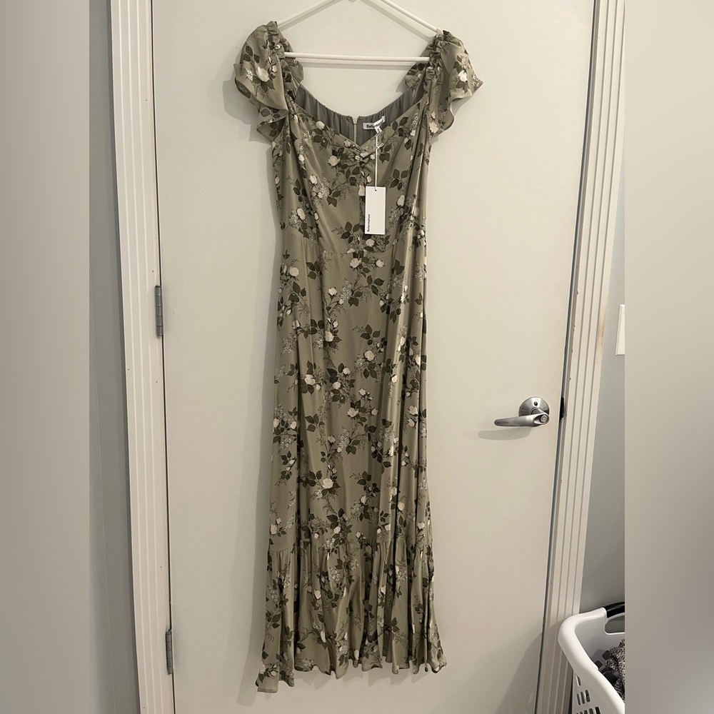 NEW Reformation Butterfly Dress in Verde - Picture 2 of 7